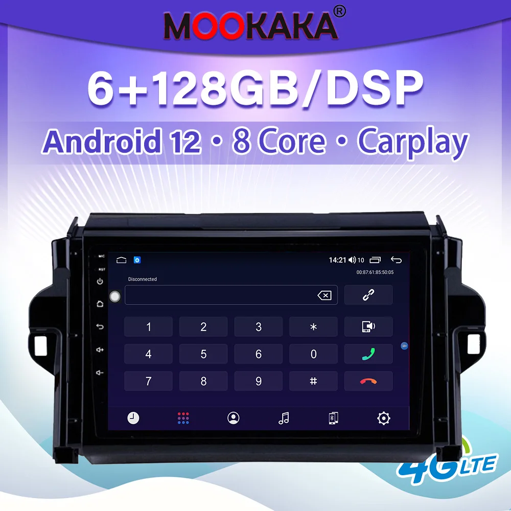 

For Toyota Fortuner 2015-2021 Android 12 Car Multimedid player Auto Radio GPS Navigation Audio Stereo