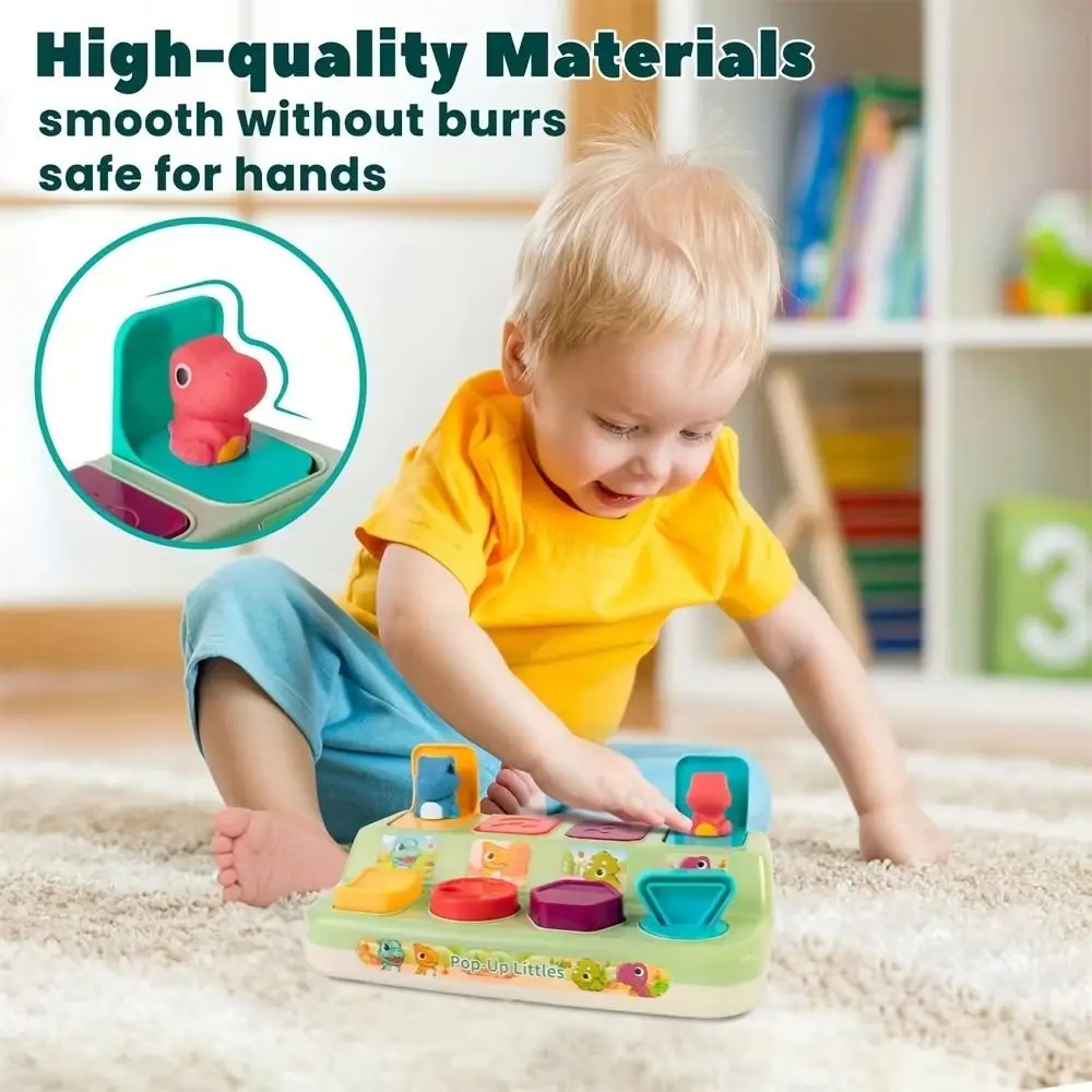 Smooth Montessori Dinosaur Switch Box Cartoon Animals Colorful Interactive Animal Box Plastic Button Activity Pop Up Children