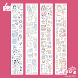 WAKAWAKA Sticker Tapes Washi Tape Fairy Tale Town on Paper Character Theme Stickers for Scrapbooking For Arts Diy Crafts Album