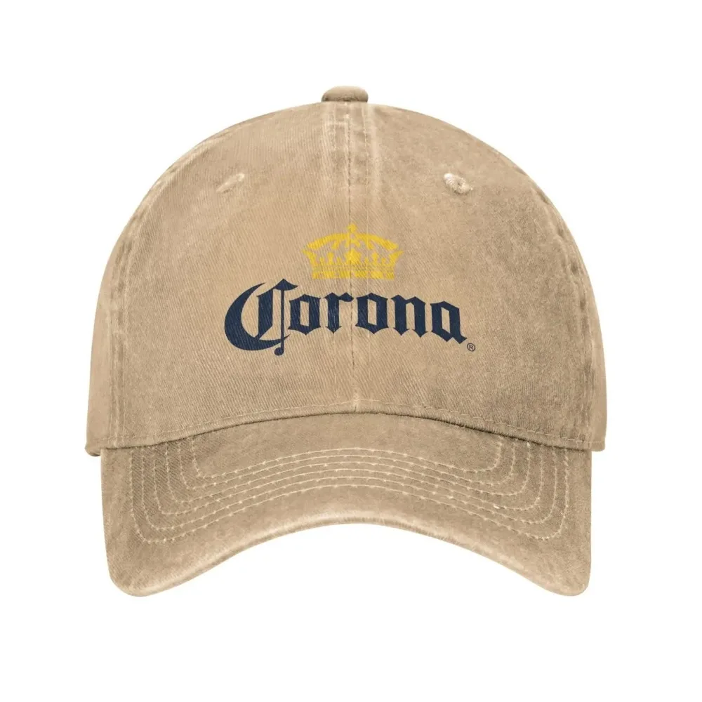 

2026 Corona Baseball Cap Classic Beer-print Cowboy Hat Unisex Teens Trucker Dad Hat Sunshade Running Hippie Snapback Cap Casual