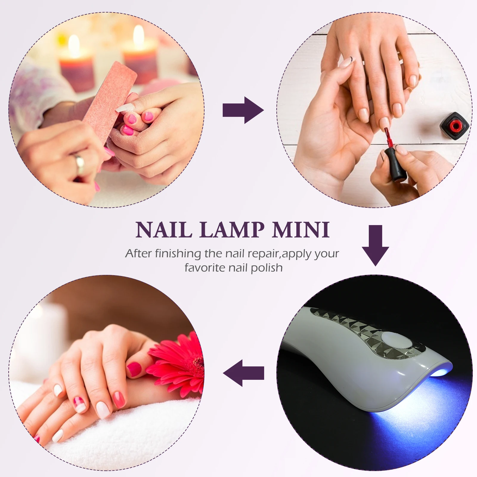 

Portable Nail Dryer Manicure LED Phototherapy Lamp for UV Gel Curing Reusable Durable Beauty Tool Salon Home Use