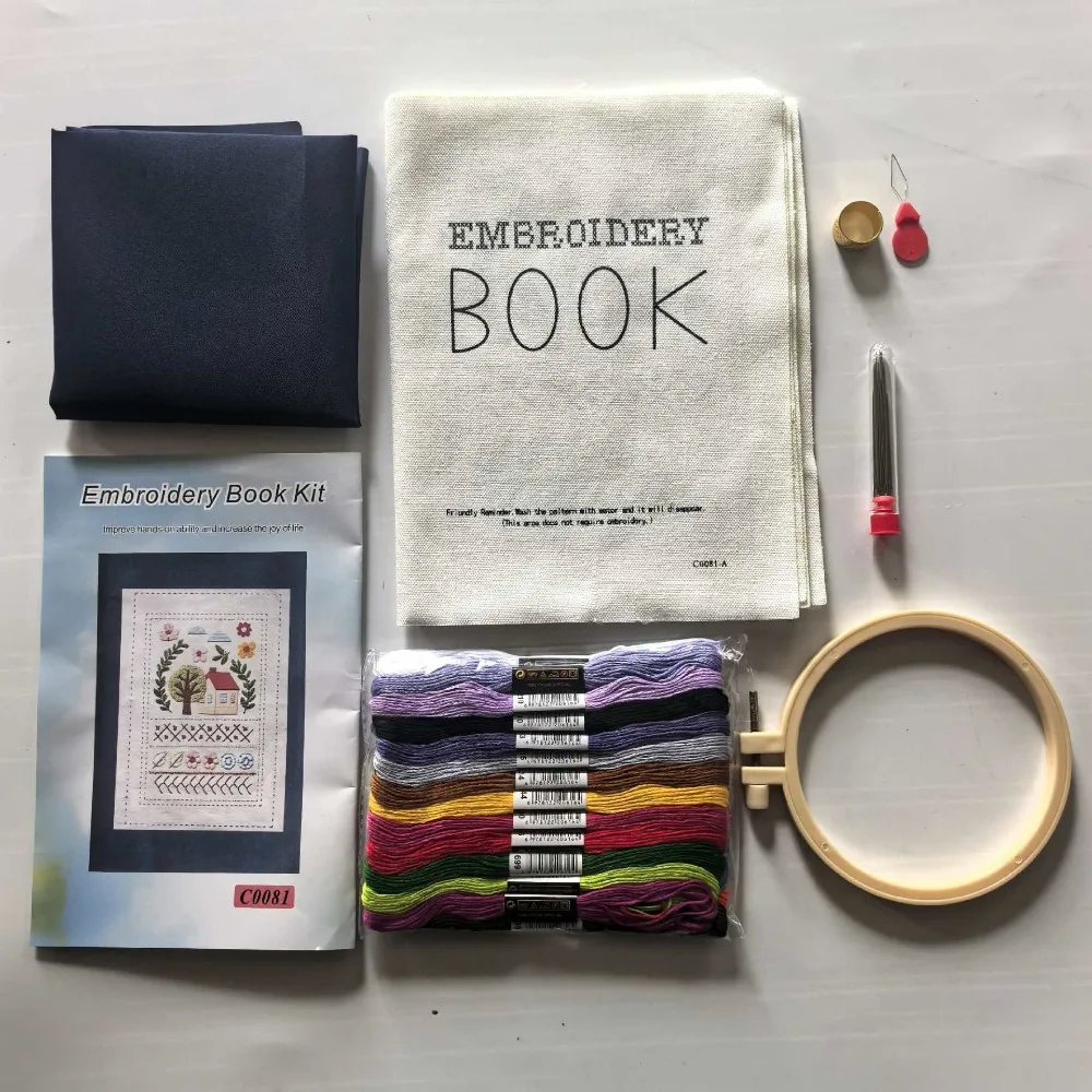 

Clear Instructions Embroidery Stitch Guide Book Beginner-Friendly Creative Complete Needle Trace Guide Canvas Sewing Book Travel