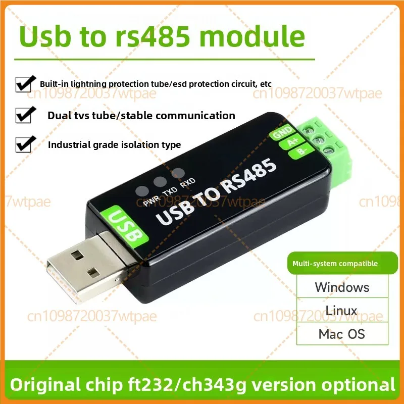 For Industrial USB to RS485 Serial Converter For Waveshare, FT232RNL / CH343G RS485 Communication Module