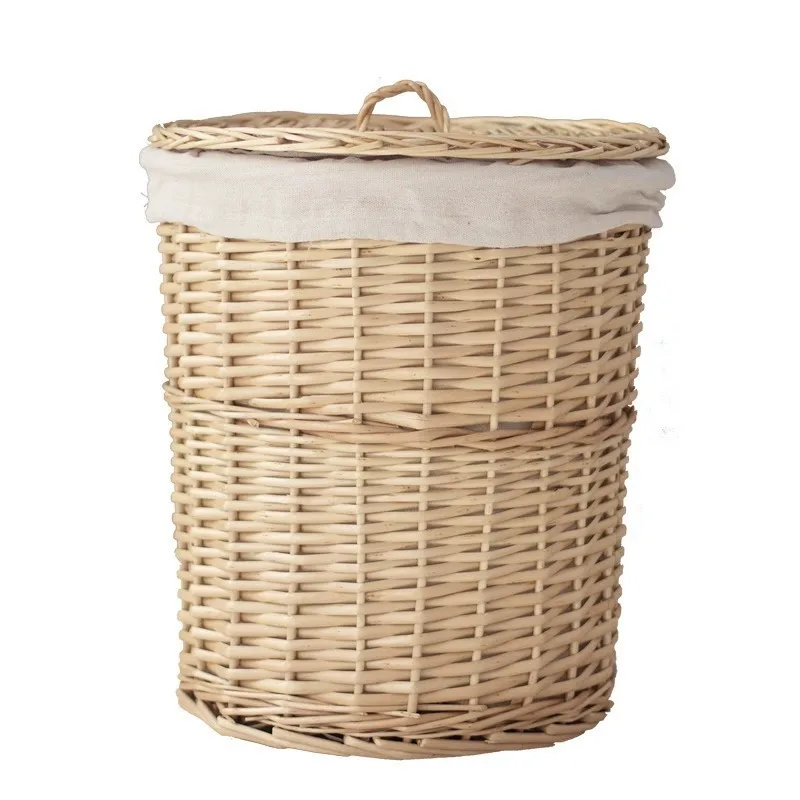Gran oferta, cesta de almacenamiento grande con tapa de mimbre, venta al por mayor, cesta de lavandería tejida para Reino Unido, ropa de baño