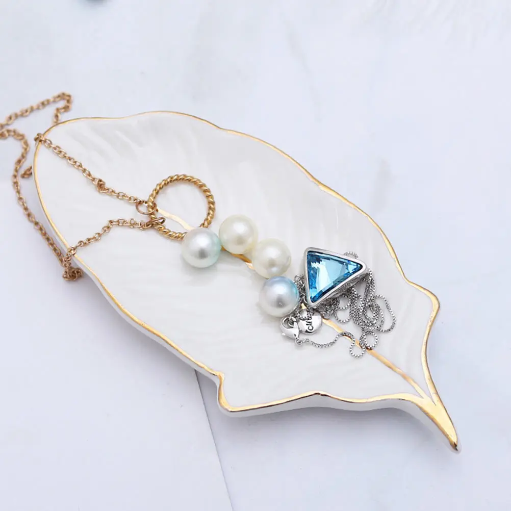 1Pcs Exquisite Style Ceramic Storage Tray Multipurpose Desktop Jewelry Cosmetics Display Container Gift Idea