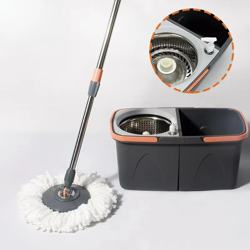 

Rotating Barrel Microfiber Mop Steel Rod with Torsion Handle Cleaning Extrusion Mop Set