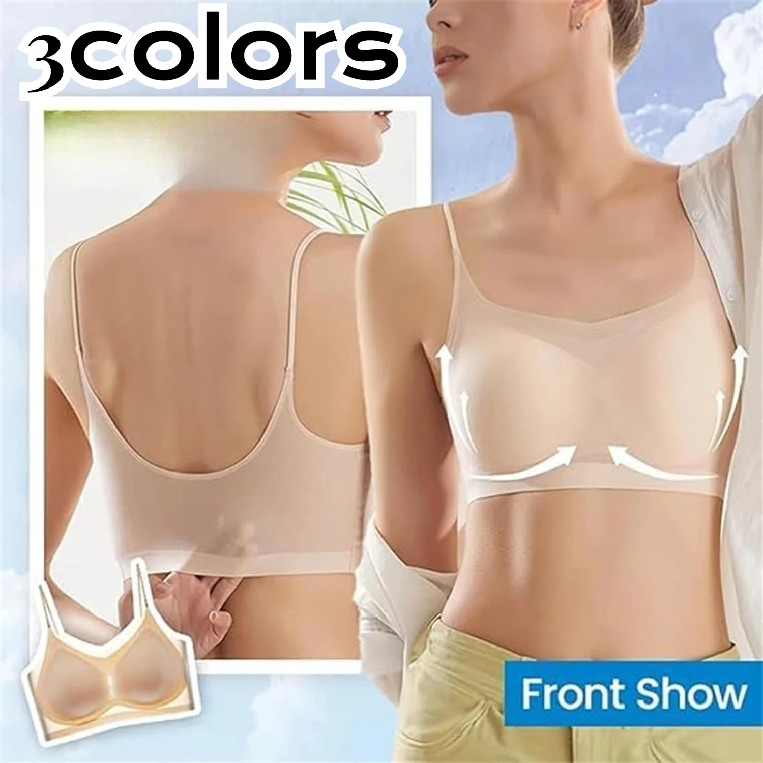  Sujetadores de talla grande para mujer, sujetador moldeador sin aros sin costuras con correa, Bralette elástico para Yoga, sujetadores deportivos suaves sin rastro