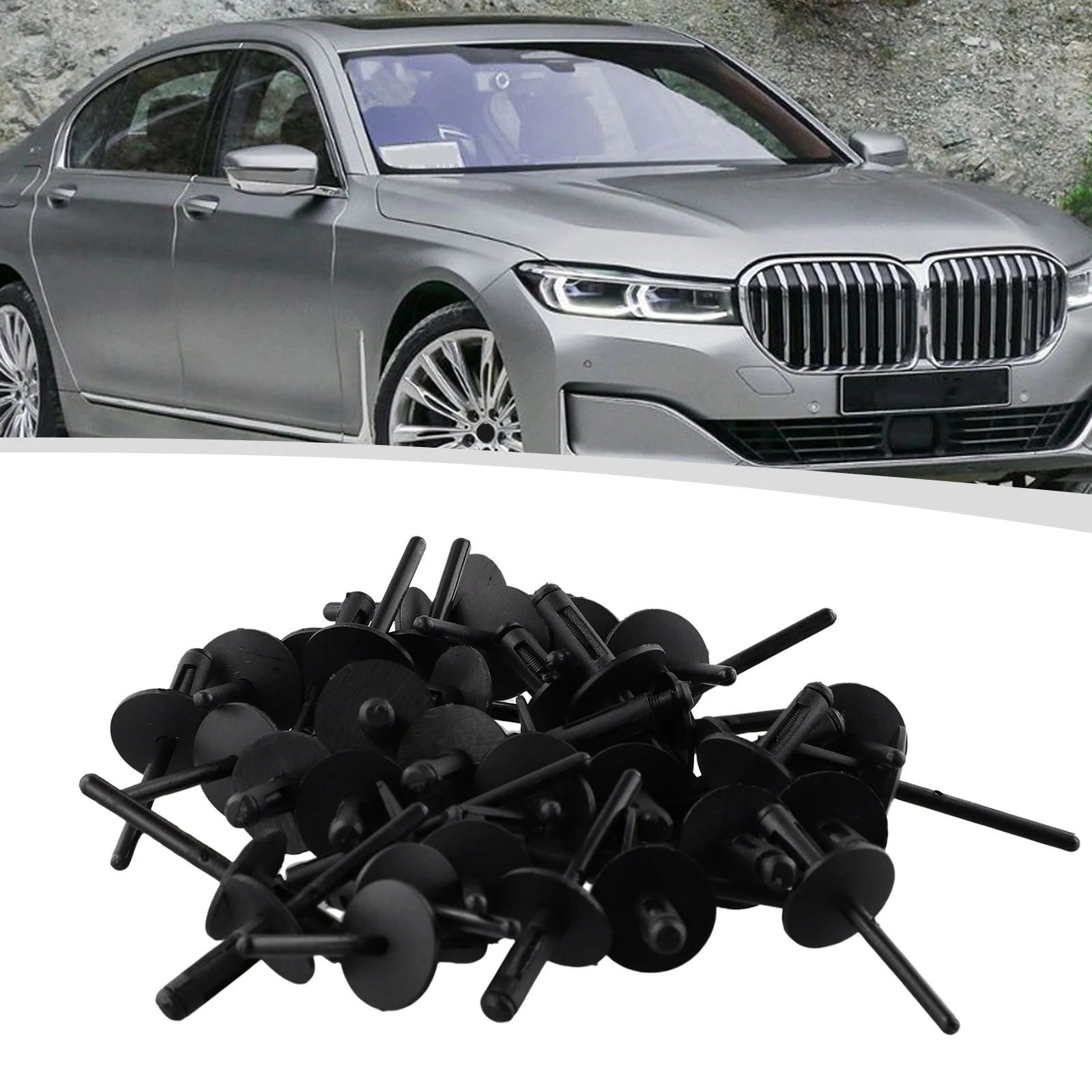 40pcs Car Fastener Clips Bumper Door Panel Fender Liner Clips Plastic Rivets For BMW X1 X3 X6 E70 51717002953 51777171004