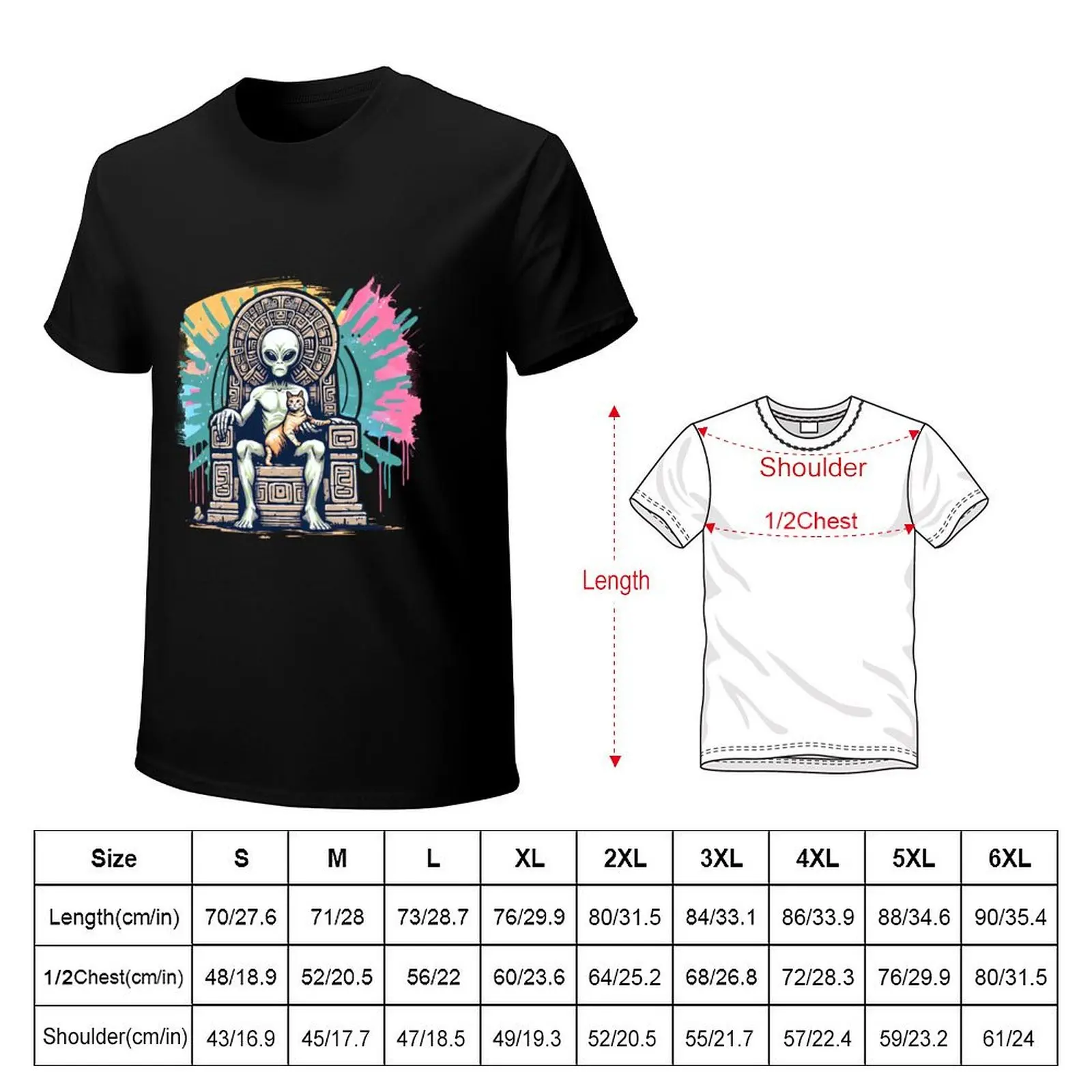 Alien with cat T-Shirt man t shirt graphic T-Shirt
