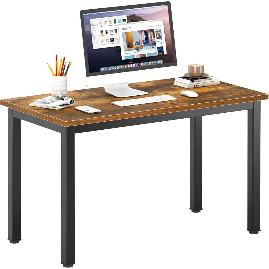 مكتب كمبيوتر مدمج مقاس 39 بوصة على الطراز القديم للمكتب المنزلي، طاولة دراسة مثالية للمساحات الصغيرة، مثالية لكتابة استخدام الكمبيوتر المحمول #1