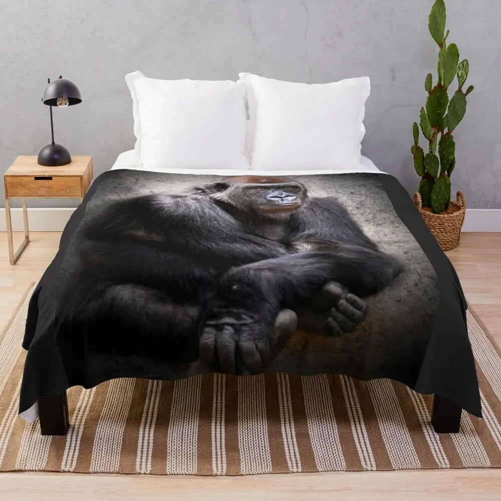 

Gorilla Throw Blanket Soft Plaid Soft Sofa Quilt Blankets