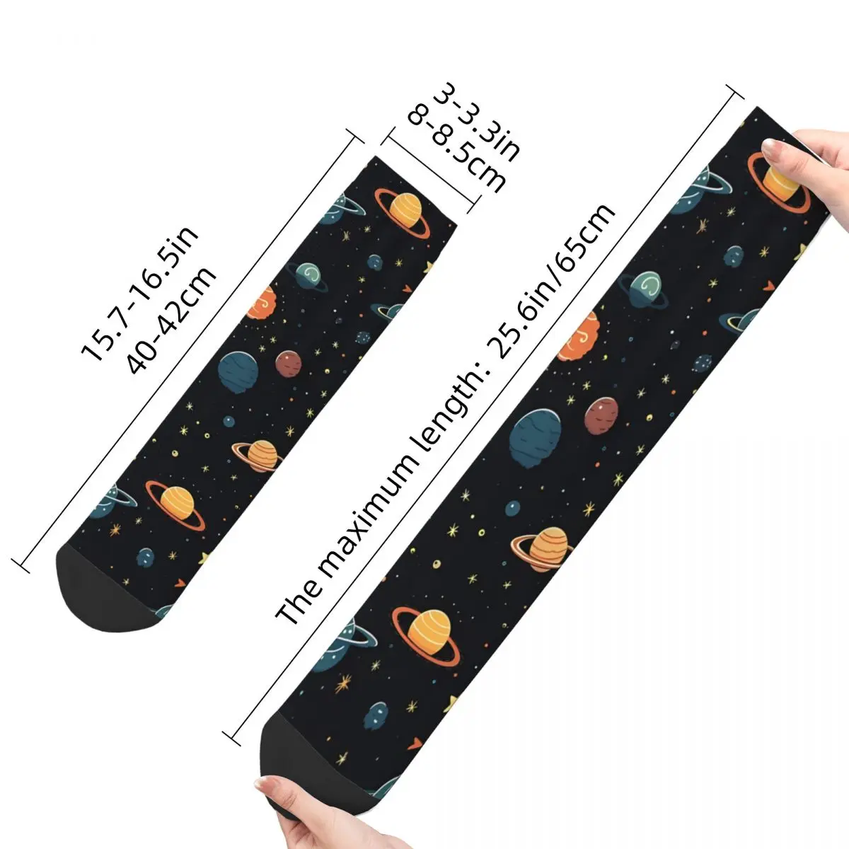 Space The Final Pattern Planets Happy Men\'s Socks Vintage The Stars Hip Hop Crazy Crew Sock Gift Pattern Printed