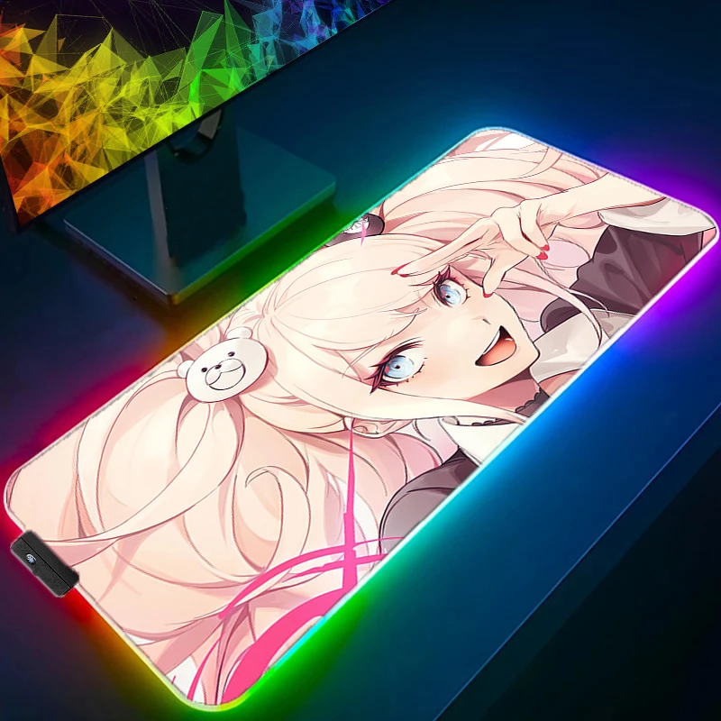 

RGB LED D-danganronpa Junko Enoshima Mouse Pad Mousepad Computer Keyboard Pad Mouse Mat Gamer Soft Office Carpet Table Mat