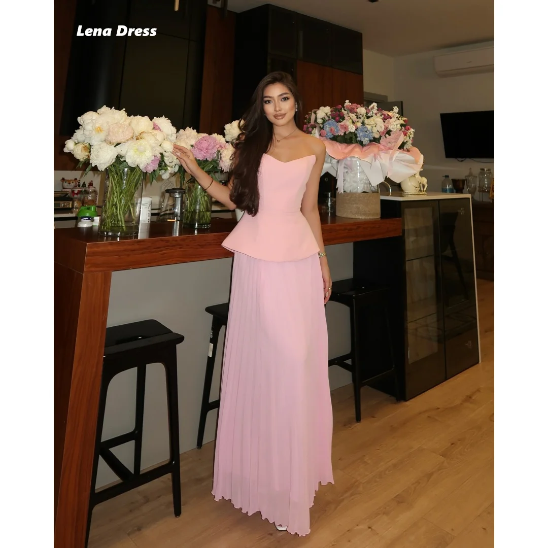 

Lena Custom Made Evening Dresses Woman Elegant Party Dresses for Women Luxury Women Evening Dress Off-shoulder Pink Line A Prom