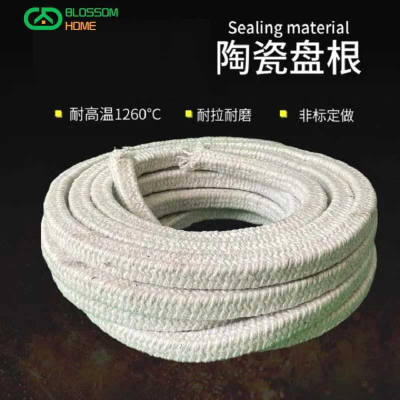 

18x18mm High Temperature Resistant Corrosion Resistant Wear Ceramic Fiber Braided Rope Sealing Strip For Furnace Door