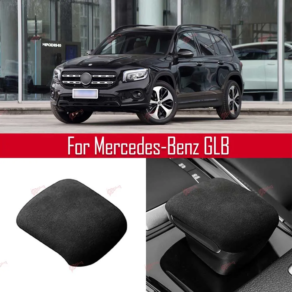 

Black Gear Shifter Knob Frame Sticker Cover Interior Head Trim Suede For Mercedes Benz GLB 2020-2021