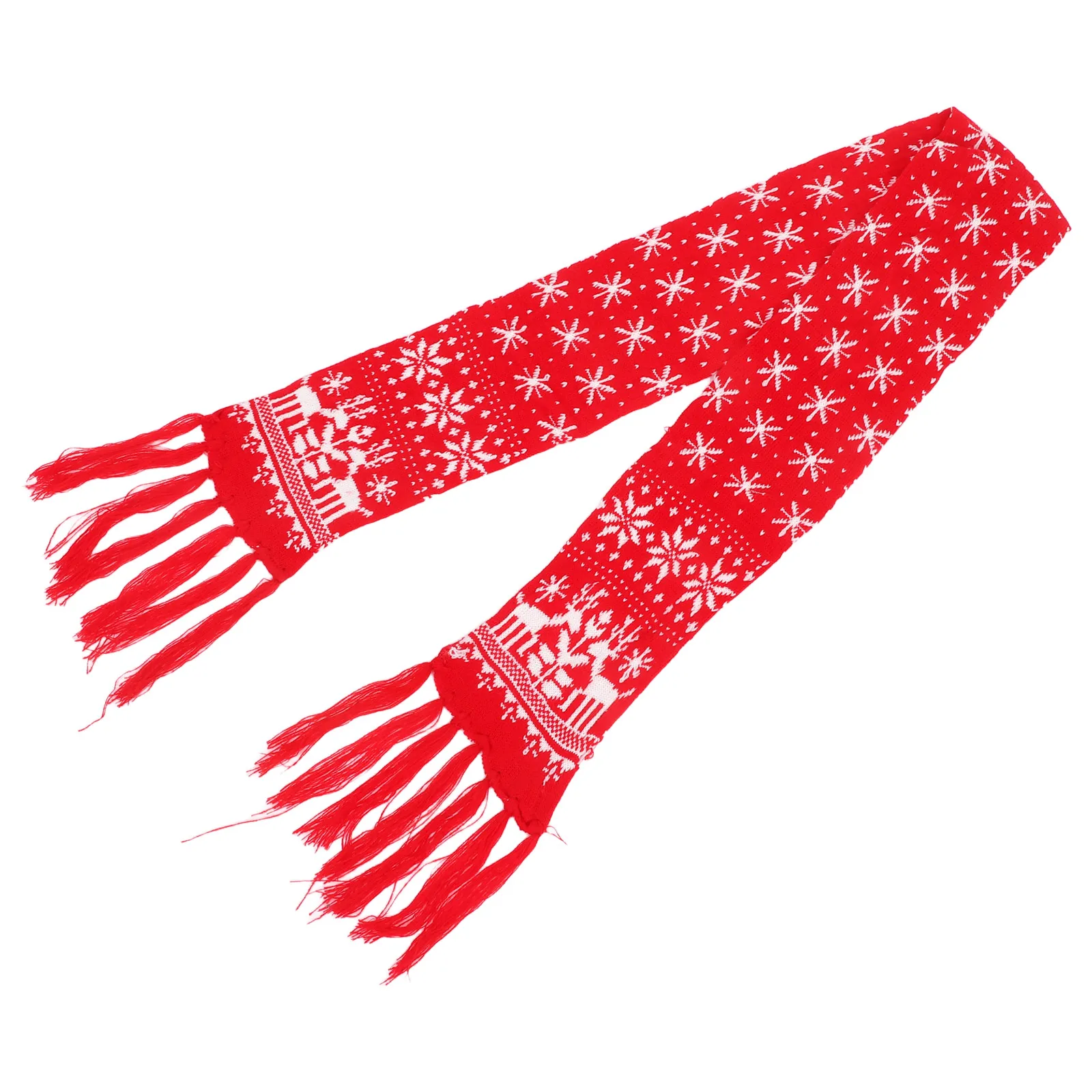 

Christmas For Women Winter Warm Knitted Snowflake Reindeer Pattern Soft Comfortable Holiday Christmas Thicken Unisex Scarf Cold