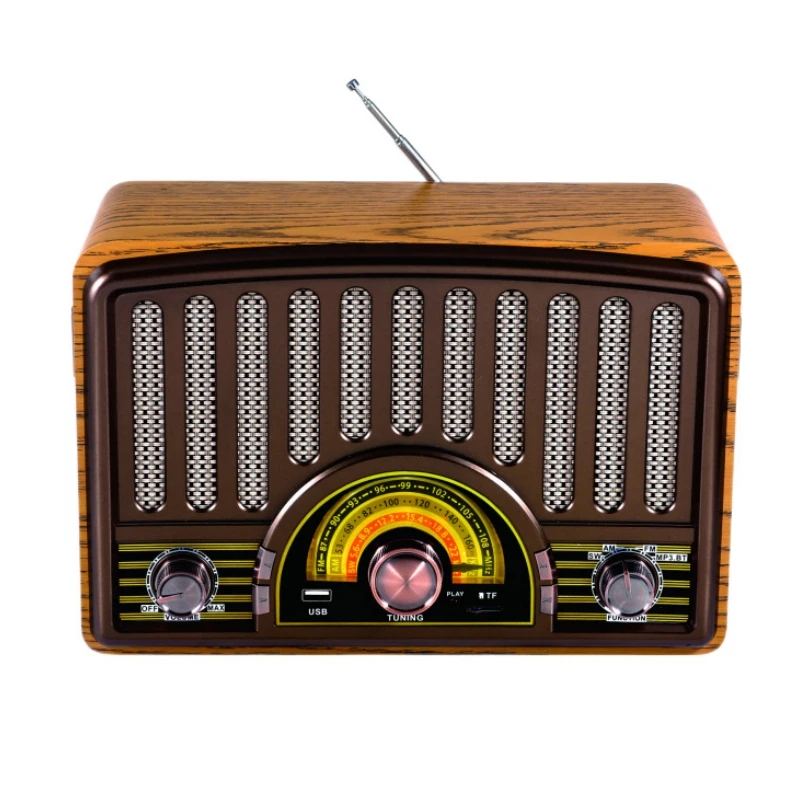 R-1928BT Retro Multi Band Rechargeable Radio with Mp3 Player and Lamp Wireless Blueteeth Speaker Home Desktop Broadcast Receiver