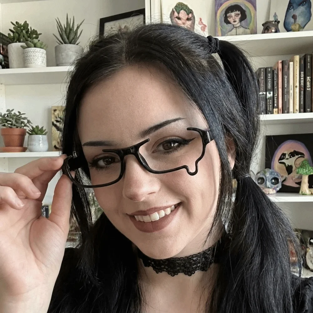 Trendy Black Teardrop Eyeglass Frame Half Rim No Lens Anime Eyewear Frame Circle Full Rim Cosplay Glasses Photo Prop