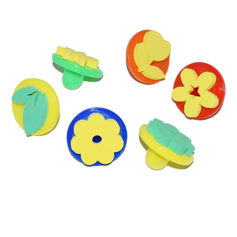 Kinder Kleinkind Schwamm Stempel Pinsel Kits Blume Zeichnung Spielzeug für Kinder Farbe Pädagogisches Kunst Handwerk Kreativität Graffiti Frühen Spielzeug