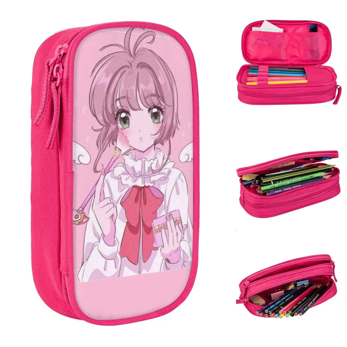 

Magic Make Up Girl Cardcaptor Sakura Pencil Case Fashion Pen Box Bags Kids Big Capacity School Supplies Zipper Pencilcases