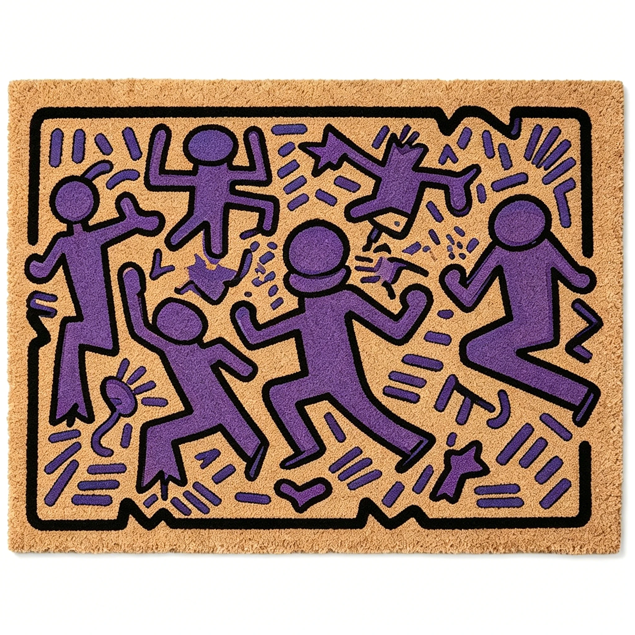 

Pop Art Mat Custom Carpet Anti Slip Retro 70s Geometric Rug Indoor Front Door Minimalist Home Decoration Housewarming Gift