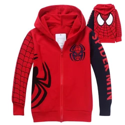 Kids Hoodies Sweatshirts Cartoon Spiderman Boys Outwear Zipper Hooded Clothes Fall 2026 New Spider man Children's Clothing