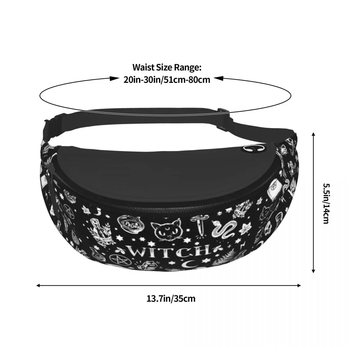 مخصص الساحرة نمط فاني حقيبة هالوين غامض القوطية ماجيك Crossbody الخصر حزمة الرجال النساء السفر التنزه الهاتف المال الحقيبة #5