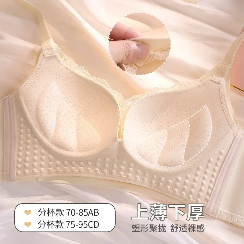 No steel rim, thin,big breasts show small gathering, sexy lace,comfortable collection of breasts, anti-sagging women's bra cover