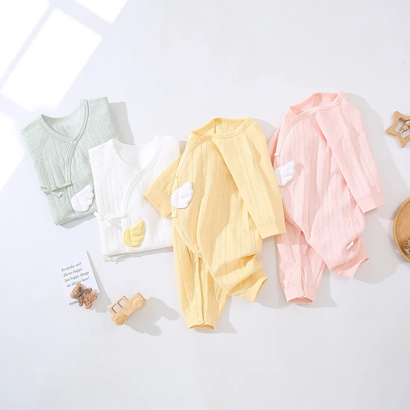 Boys Girls Newborn Bodysuits Clothing 100% Cotton Baby Jumpsuit 0-1-3M Babe Pajamas for All Seasons