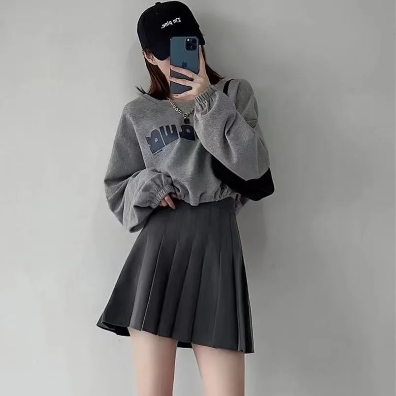Women JK Uniform Pleated Skirt High Waist A Line Mini Skirts Female Y2K Street Vintage Short Dress Casual Spring Summer Clothes