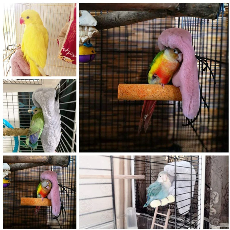 Pet Bird Bed Flannel Peony Starling Bird Nest Parrot Warm Cotton Nest Bird Tent Windshield Corner Hiding Nest Cotton Hammock