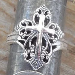 Rock Crow Cross Flower Ring with Dominant Personality, Trendy Punk, Retro Men's and Women's Rings