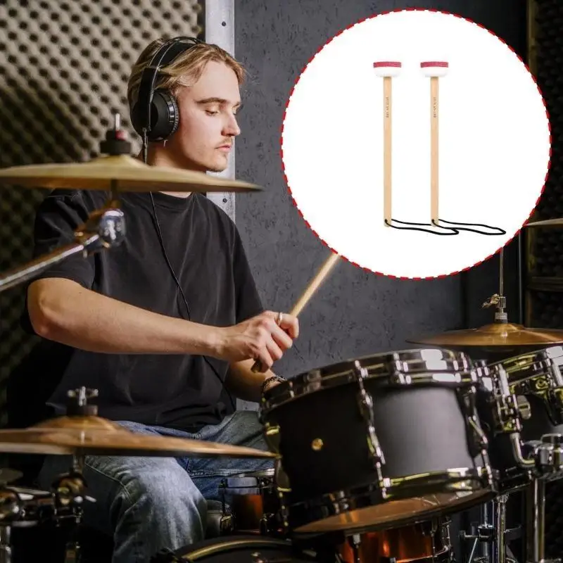 31BE Multifuntional Drumsticks Felt and Construction Offering Durability Music Instrument Mallets for Stage