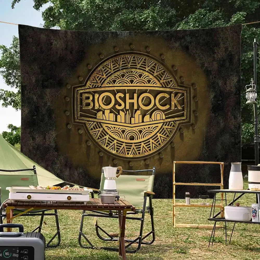 Retro B-Bioshock R-Rapture Game Printed Large Flag Art Science Fiction Room Home Decor Decor Banner