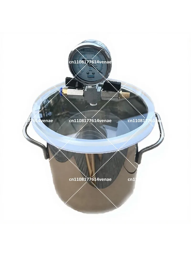 20CM Stainless Steel Vacuum Defoaming Tank Barrel Chamber for Epoxy Resin Silica Gel AB Glue Maker 5L