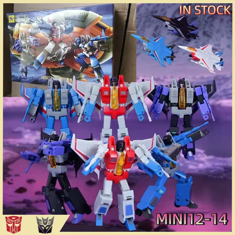 

В НАЛИЧИИ: Оригинальные трансформируемые игрушки TMINI12-14, игрушки Galaxy Toys, модель летающего красного командного самолета, Starscream, Shocking Thunder, Skywarp
