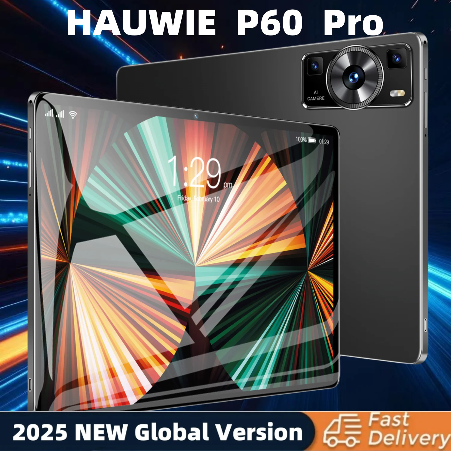 

NEW HAUWIE P60 Pro Global Version Tablet Android 14 10.1Inch 16GB+1028GB GPS 5G WiFi Dual SIM Bluetooth HD Full Screen Tablet PC