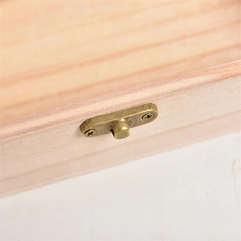 1Pc Retro Jewelry Box Organizer Desktop Natural Wood Clamshell Storage Case