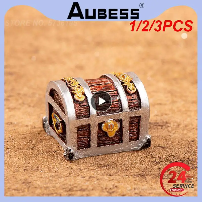 1/2/3PCS Simulation Treasure Chest Box Antique Creative Resin Fish Tank Landscape Case Figurines Craft Gifts Aquarium