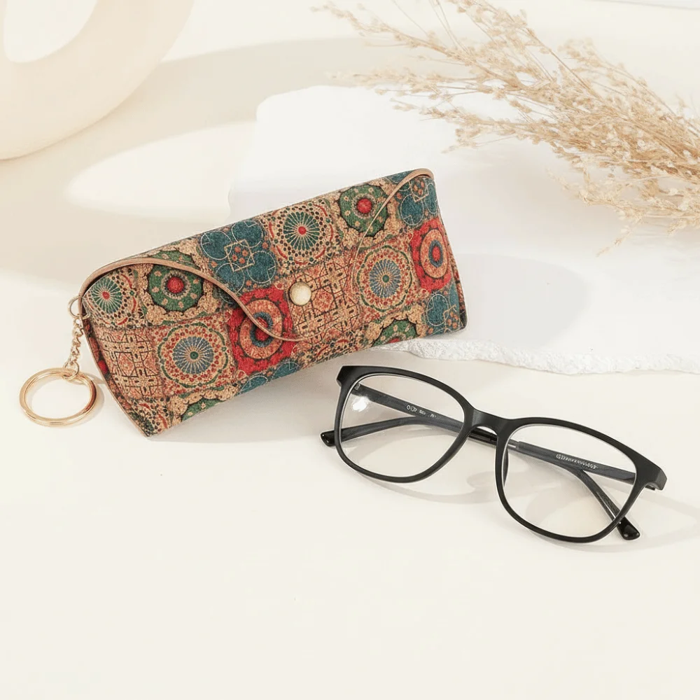Portable Retro Print Eyeglasses Box Lightweight Pressure-Resistant Glasses Case Buckle Eyewear Box Men