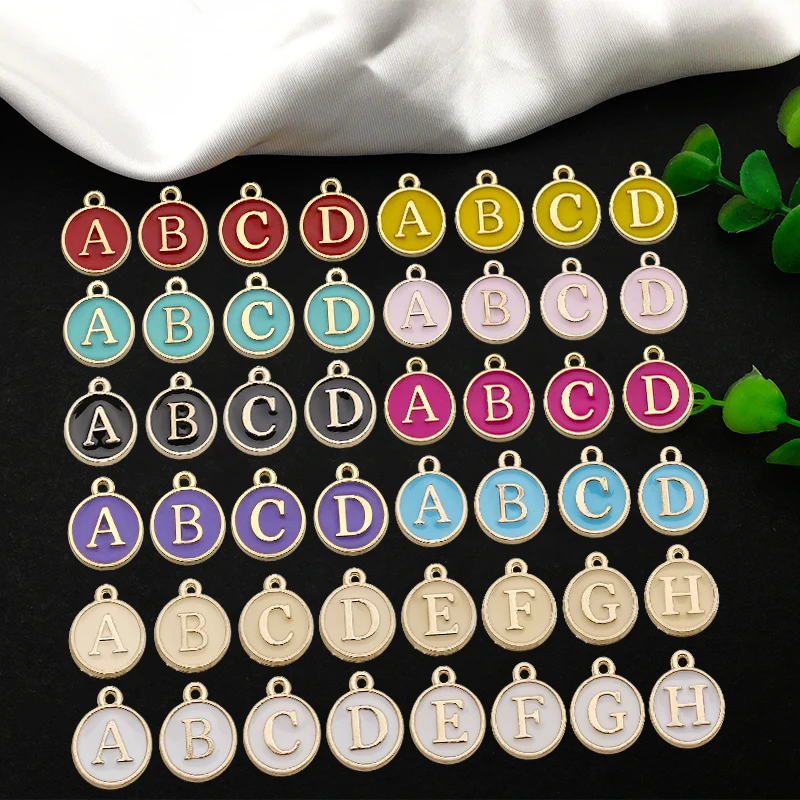 26pcs 12*14mm A-Z Letter Charms Enamel Charms Alphabet Initial Letter Handmade Pendant For Diy Bracelet Jewelry Making Wholesale