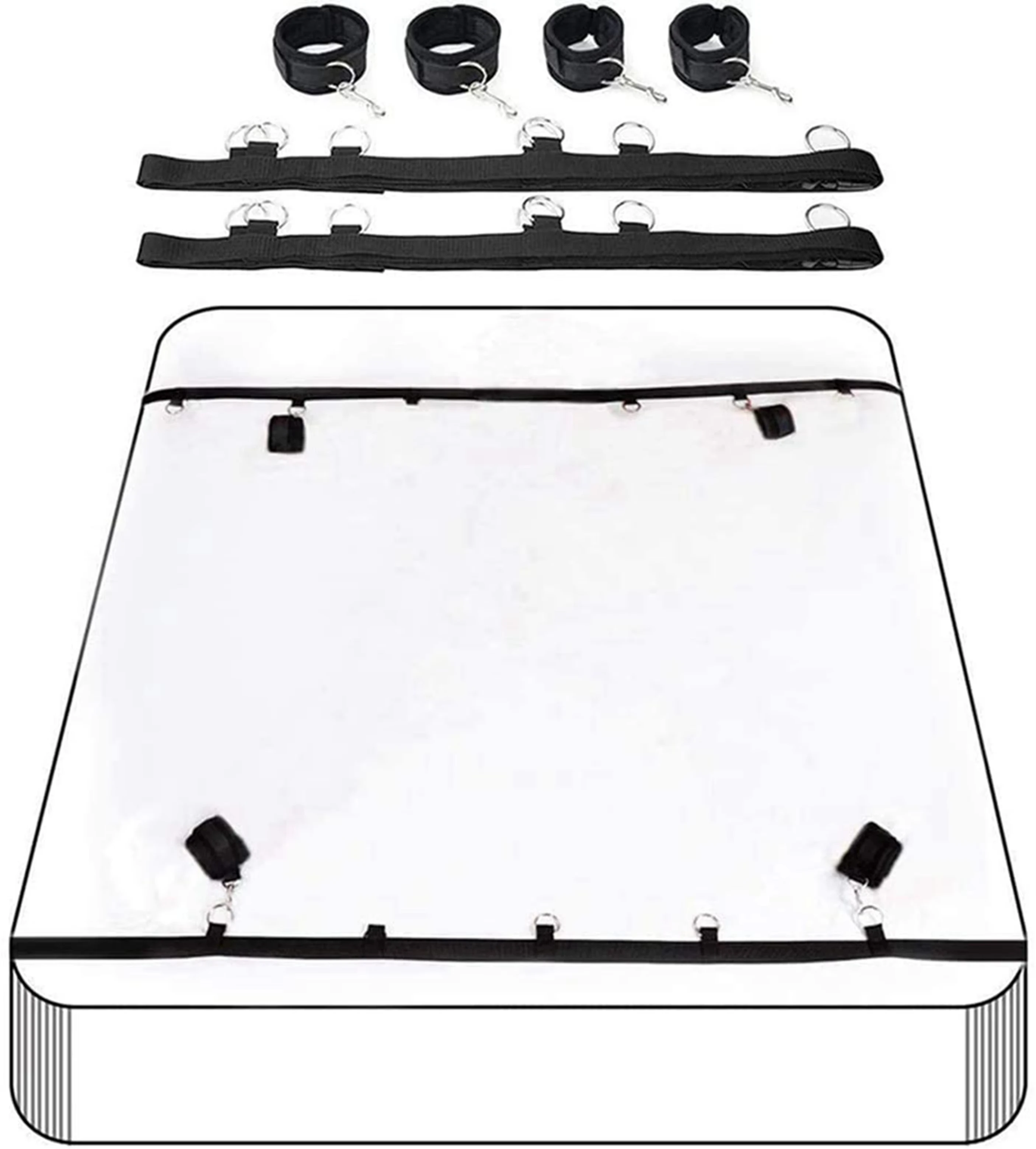 مجموعة ضبط النفس على السرير ألعاب جنسية للزوجين مجموعة أصفاد عبودية أداة ألعاب الكبار 18 + نظام حزام التعادل المثيرة BDSM الرقيق SM الكفة الناعمة
