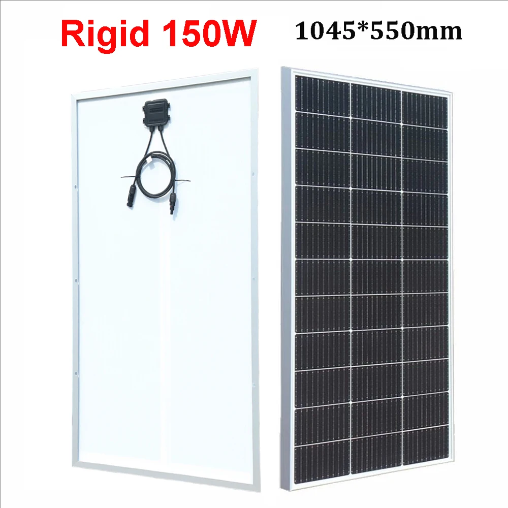 Panel fotowoltaiczny 200W 150W 80W, panel słoneczny, szkło hartowane, ładowarka 12V, monokrystaliczny, do kampera, domu, RV, łodzi, na dach. — zdjęcie produktu 2