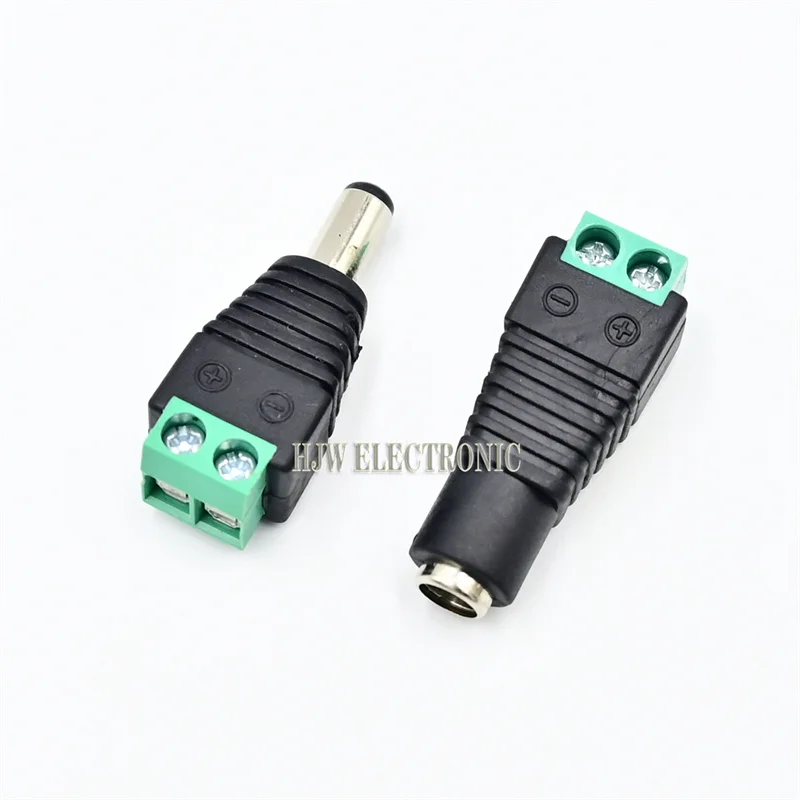 5pcs Female +5 pcs Male DC Connector 2.1*5.5mm Power Jack Adapter Plug Cable Connector For 3528/5050/5730 LED Strip Light