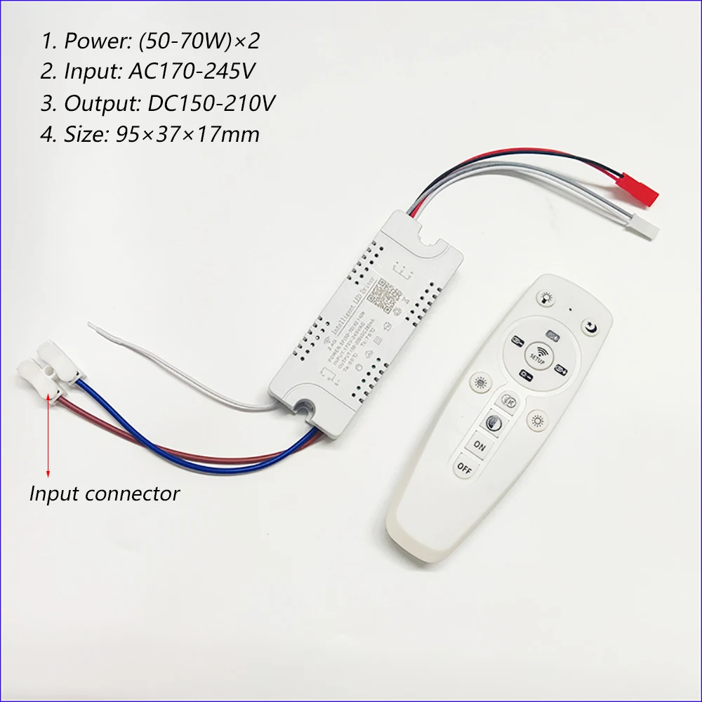 Pilote LED de contrôle APP Transformateur LED intelligent à distance 2,4 G (12-24 W) X2 (40-60 W) X2 pour lustre à couleur variable.