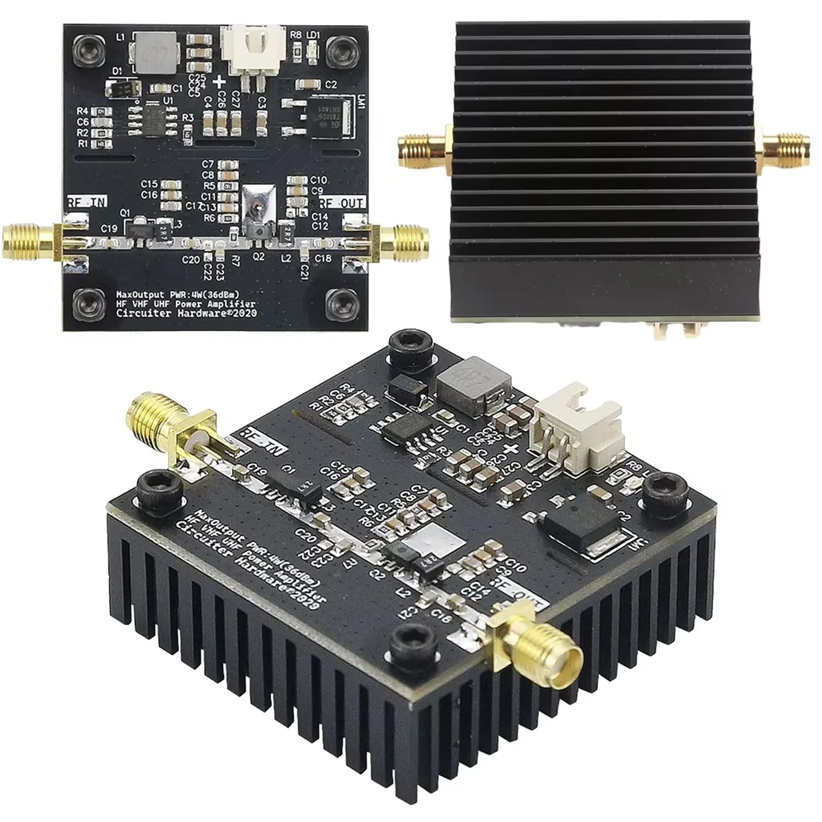 2025+0.5-800MHz VHF UHFパワーアンプ HF VHF UHF送信機パワーアンプモジュール（ハムラジオ用）