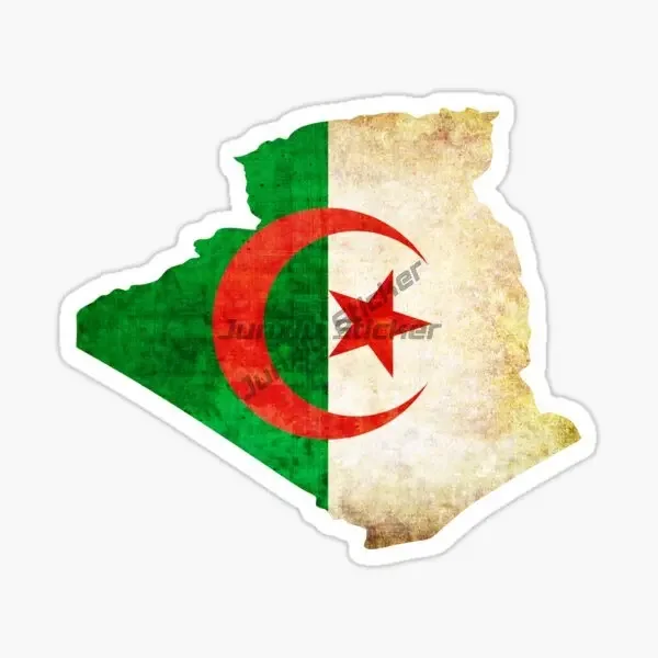 แอลจีเรียธงจักรยานDecalsไวนิลกระจกรถกันชนDecalsผนังด้านนอกสําหรับห้องเด็กรถบรรทุกสติกเกอร์หน้าต่างสําหรับรถจักรยานยนต์