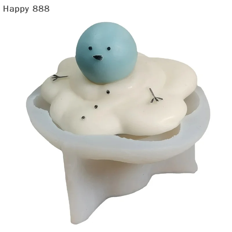 قالب سيليكون لشمعة رجل الثلج، تصميم سحابة كرتونية وشمس، لصنع الصابون، مصنوعات الراتنج، وهدايا عيد الميلاد التي يمكنك صنعها بنفسك #5