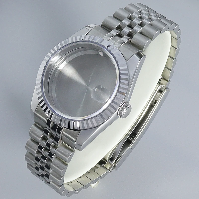 

Модный корпус для часов 36 мм/39 мм DJ SK, ремешок из нержавеющей стали с сапфировым стеклом для nh35 nh36 nh34 Miyota8215, аксессуары для автоматических часов Movt